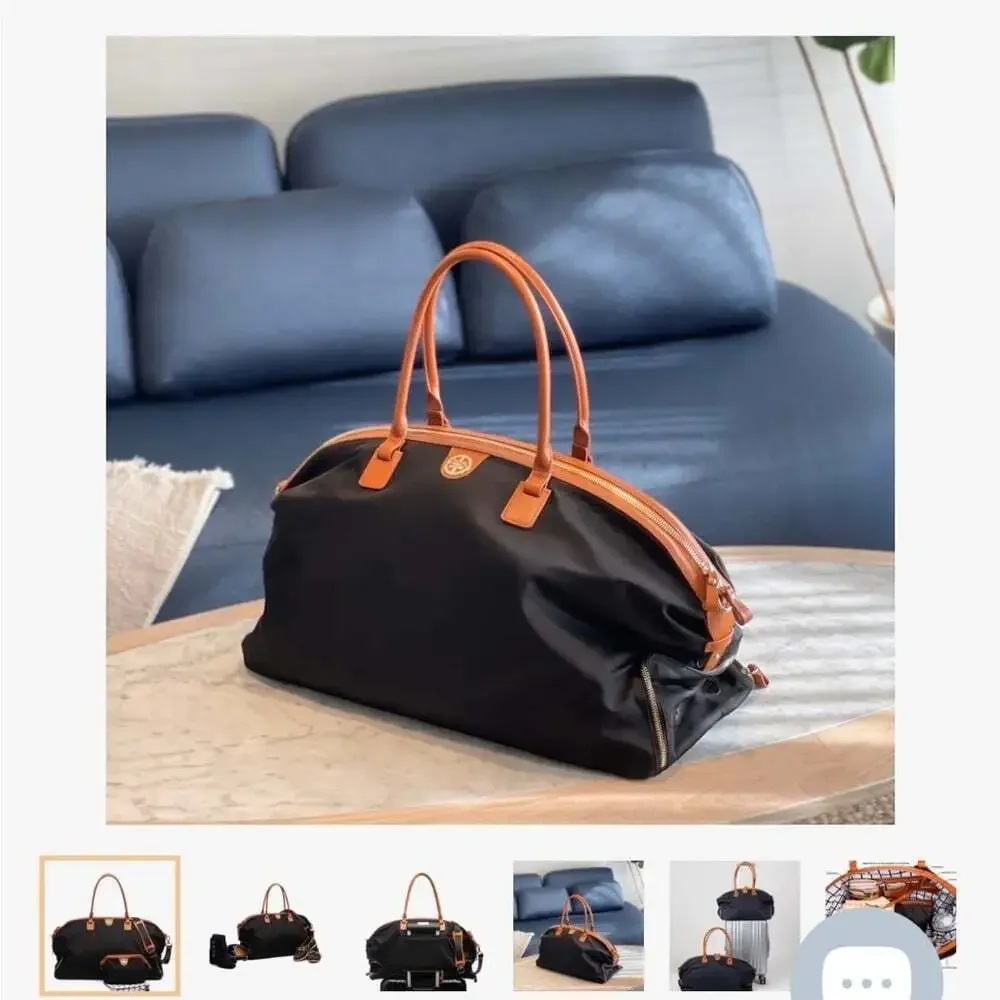 JEMMA Jackie 56 Travel Bag Navy Nylon Leather Trim Weekender Duffel